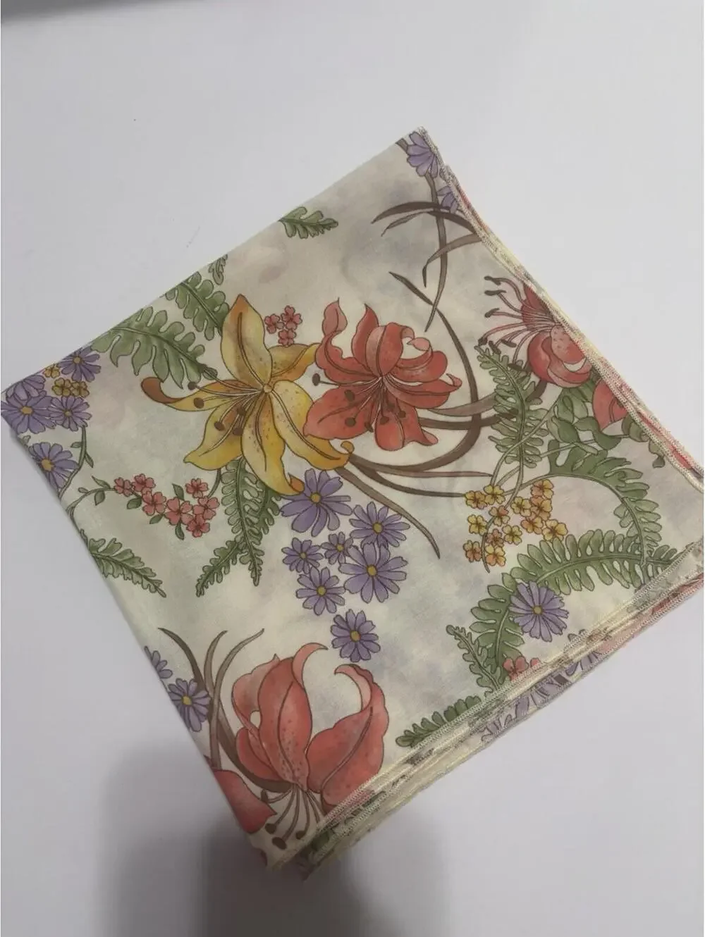 Vintage Handmade Floral 4 Quilted Placemats & 4 Cloth Napkins Printine Condition